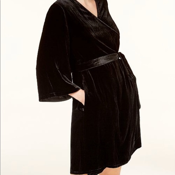 eileen fisher velvet wrap dress